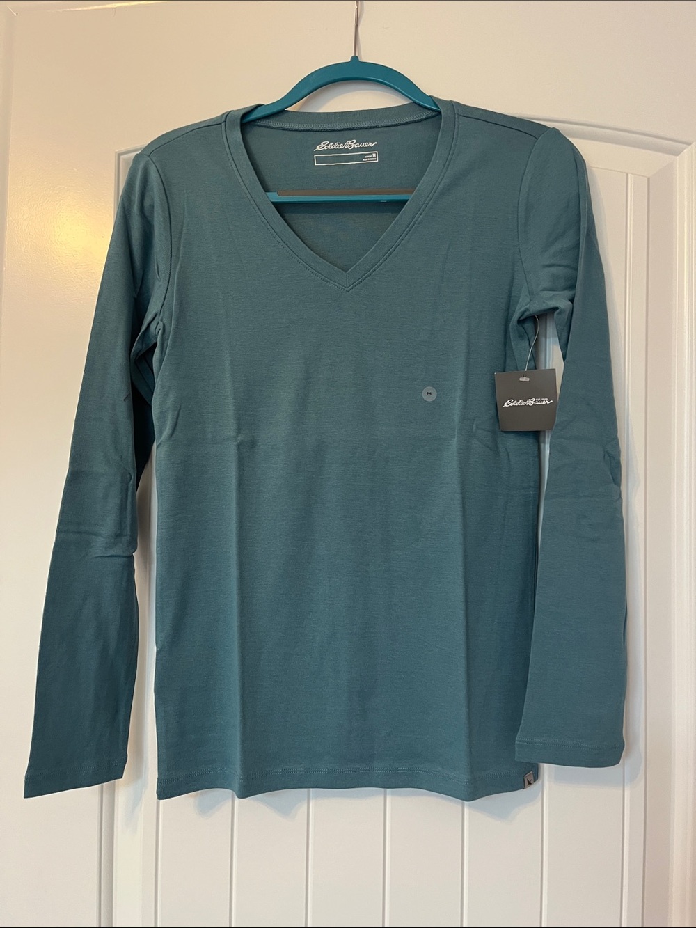 Eddie Bauer Blue Spruce Favorite Long-Sleeeve V-Neck T-Shirt
